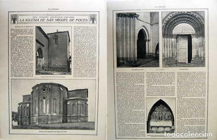 Coleccionismo de Revistas y Peri&oacute;dicos: Recorte Revista La Esfera 1916. Reportaje La Iglesia de San Miguel de Foces