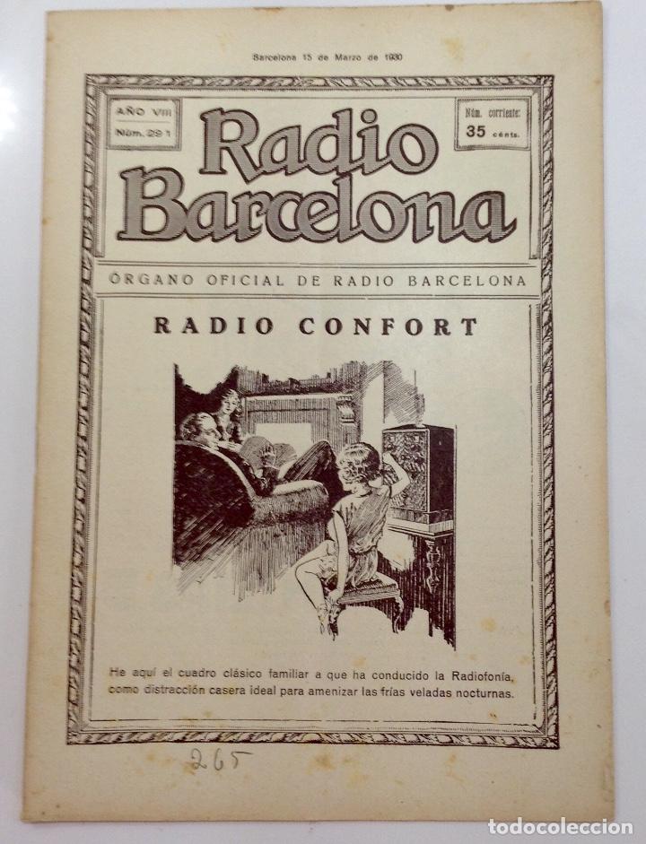 Coleccionismo de Revistas y Peri&oacute;dicos: REVISTA RADIO BARCELONA NUM. 291 MARZO.1930