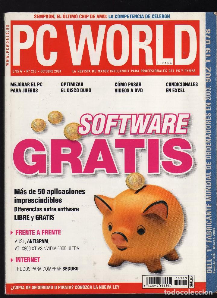 Coleccionismo de revistas y peri&oacute;dicos: PC WORLD N&ordm; 213 &middot; Octubre, 2004 &middot;En portada: Software gratis. M&aacute;s de 50 aplicaciones imprescindibles