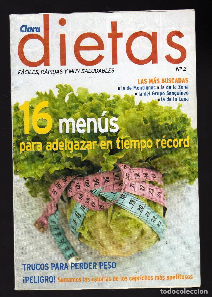 revista clara dietas nº 2 · en portada: 16 menú - Comprar Outras revistas e  jornais modernos no todocoleccion