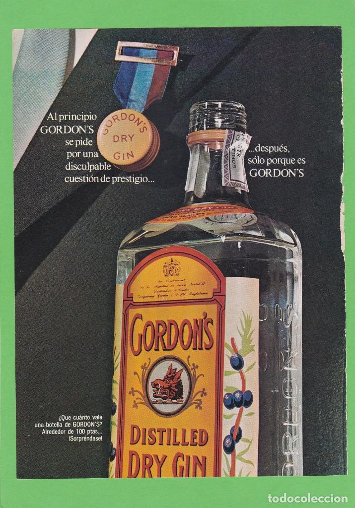 Coleccionismo de revistas y peri&oacute;dicos: PUBLICIDAD 1970. ANUNCIO GINEBRA GORDON'S