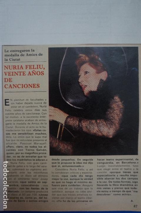 Coleccionismo de Revistas y Peri&oacute;dicos: RECORTE REPORTAJE CLIPPING DE NURIA FELIU REVISTA SEMANA N&ordm; 2367 P&Aacute;G 87 L44