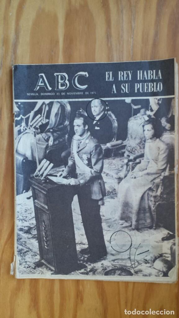 Coleccionismo de Revistas y Peri&oacute;dicos: DIARIO ABC DE SEVILLA 23/11/1975 - CORONACI&Oacute;N DEL REY JUAN CARLOS I