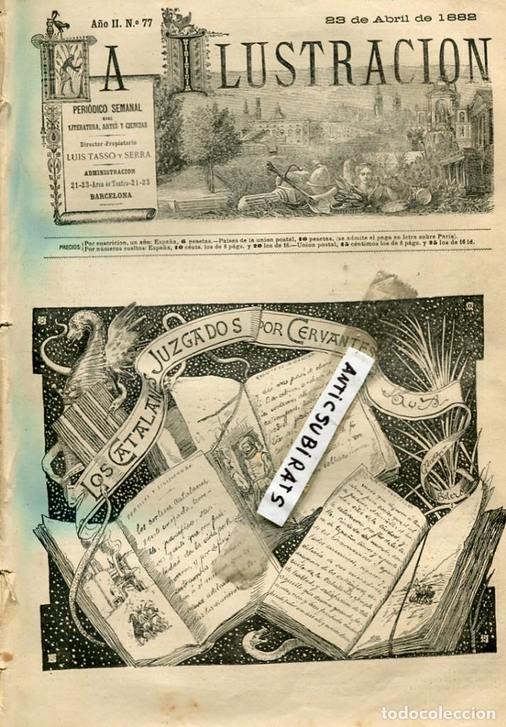 Coleccionismo de Revistas y Peri&oacute;dicos: REVISTA A&Ntilde;O 1882 JUICIO  DE CERVANTES A LOS CATALANES EL QUIJOTE CATALANISME