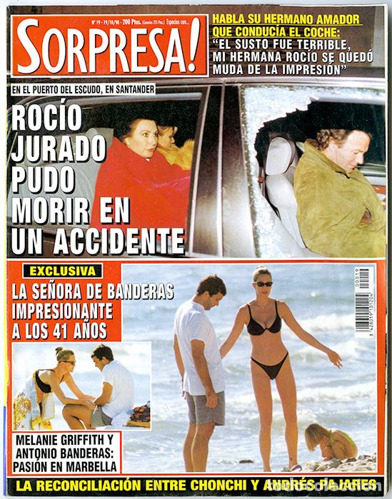Coleccionismo de Revistas y Peri&oacute;dicos: Sorpresa! N&ordm; 19 - 19/10/98. 98 pp. Roc&iacute;o Jurado. Melanie Griffith y Antonio Banderas.