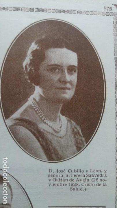 Collection Magazines and Newspapers: BODA MARIA TERESA DE SAAVEDRA GALTAN DE AYALA Y JOSE MARIA CUBILLO DE LEON MADRID HOJA A&Ntilde;O 1929