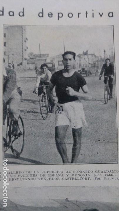 Collection Magazines and Newspapers: MARCHA ATLETICA CASTELLTORT RICARDO ZAMORA AVIADOR RAMON TORRES EL PRAT BARCELONA HOJA A&Ntilde;O 1934