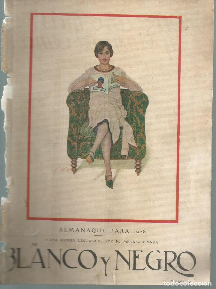 Collectionnisme de Revues et Journaux: BYN 1 ENE 1928.N&ordm; 1911.SUELTOS:   PORTADA DIBUJO MENDEZ BRINGA BRILLANTINA INDIA