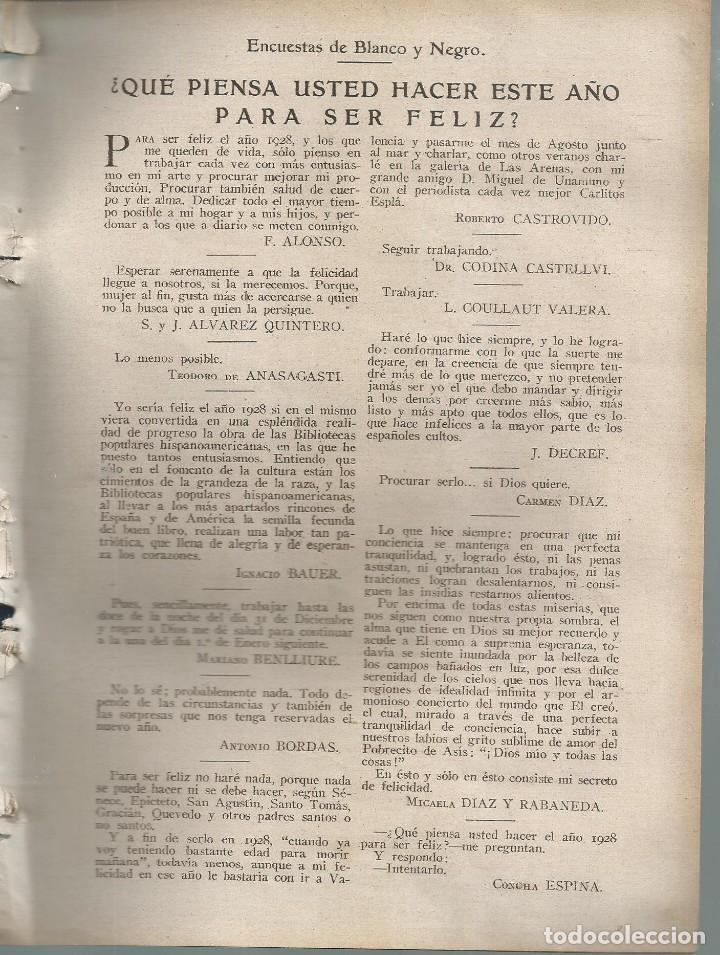 Collection Magazines and Newspapers: BYN 1 ENE 1928.N&ordm; 1911.SUELTOS: ENCUESTA BLANCO Y NEGRO. FELICIDAD.. ATOMOVILES AUBURN SAN SEBASTIAN
