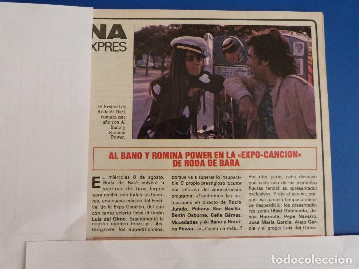 Coleccionismo de Revistas y Peri&oacute;dicos: RECORTE REPORTAJE CLIPPING DE AL BANO Y ROMINA POWER REVISTA SEMANA N&ordm; 2318 P&Aacute;G 61