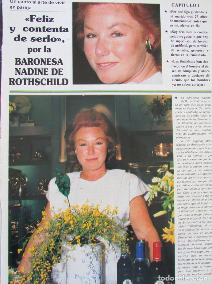 Coleccionismo de Revistas y Peri&oacute;dicos: RECORTE REVISTA SEMANA 2485 1987 BARONESA NADINE DE ROTHSCHILD CAPITULO I. 4 PGS