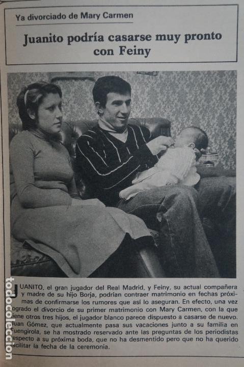 Coleccionismo de Revistas y Peri&oacute;dicos: RECORTE REPORTAJE CLIPPING DE JUANITO REAL MADRID FEINY MARY CARMEN REVISTA SEMANA N&ordm; 2320 P&Aacute;G 75