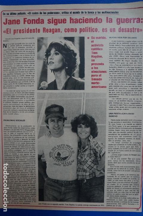 Coleccionismo de Revistas y Peri&oacute;dicos: RECORTE REPORTAJE CLIPPING JANE FONDA EL ROSTRO DE LOS PODEROSOS REVISTA SEMANA N&ordm; 2200 P&Aacute;G 39