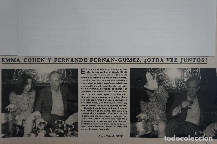 Coleccionismo de Revistas y Peri&oacute;dicos: RECORTE REPORTAJE CLIPPING DE EMMA COHEN FERNANDO FERNAN GOMEZ REVISTA SEMANA N&ordm; 2161 P&Aacute;G 11 L54