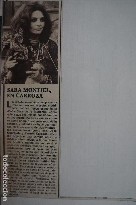 Coleccionismo de Revistas y Peri&oacute;dicos: RECORTE REPORTAJE CLIPPING DE SARA MONTIEL REVISTA SEMANA N&ordm; 2172 P&Aacute;G 74 L54