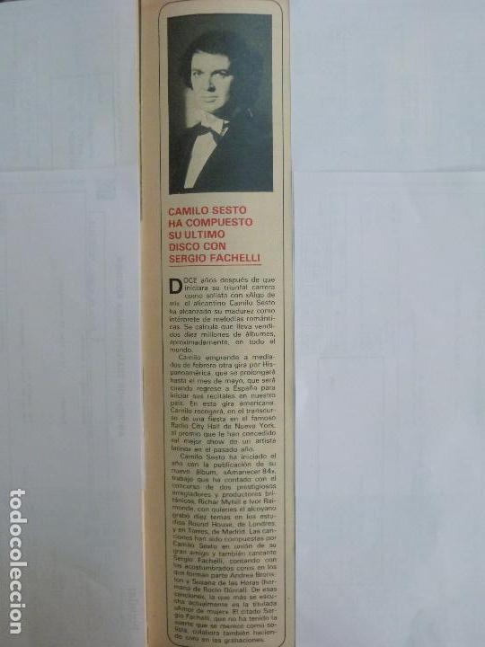 Coleccionismo de Revistas y Peri&oacute;dicos: RECORTE REPORTAJE CLIPPING DE CAMILO SESTO REVISTA SEMANA N&ordm; 2296 P&Aacute;G 77 L65