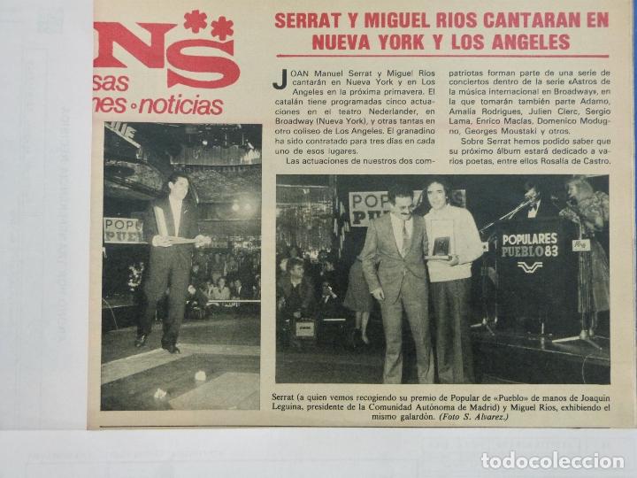 Coleccionismo de Revistas y Peri&oacute;dicos: RECORTE REPORTAJE CLIPPING DE JOAN MANUEL SERRAT MIGUEL RIOS REVISTA SEMANA N&ordm; 2296 P&Aacute;G 77 L65