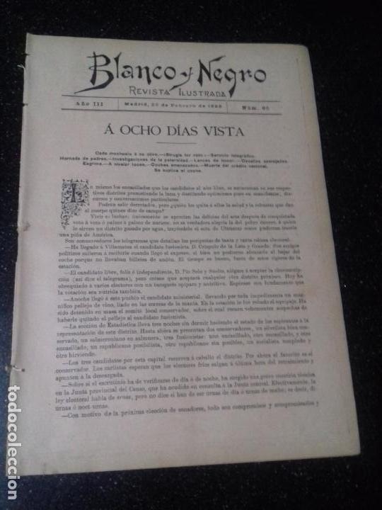 Collection Magazines and Newspapers: REVISTA ILUSTRADA. BLANCO Y NEGRO. A&Ntilde;O III. MADRID. 25 - FEBRERO - 1893. N&ordm; 95. LEER.