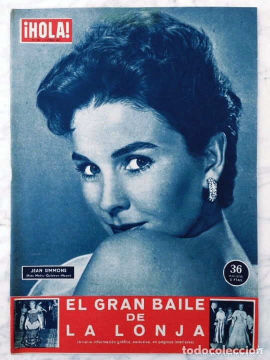 Coleccionismo de Revistas y Peri&oacute;dicos: HOLA - 1957 - JEAN SIMMONS, EL GRAN BAILE DE LA LONJA DE BARCELONA, INGRID BERGMAN, ROMY SCHNEIDER