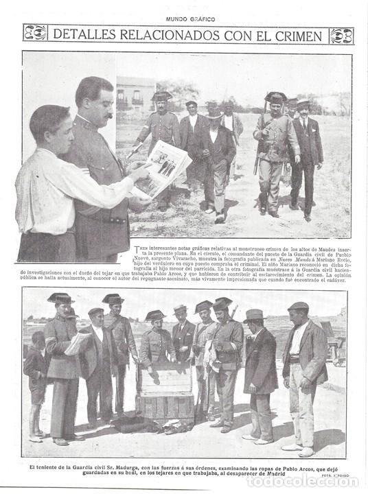 Collectionnisme de Revues et Journaux: 1920 HOJA REVIST MADRID CRIMEN DE LA VEREDA DE POSTAS INVESTIGACIONES GUARDIA CIVIL TENIENTE MADURGA
