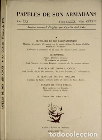 Coleccionismo de revistas y peri&oacute;dicos: Papeles de Son Armadans. Revista Mensual dirigida por Camilo Jos&eacute; Cela. A&ntilde;o XXI, Junio 1976.