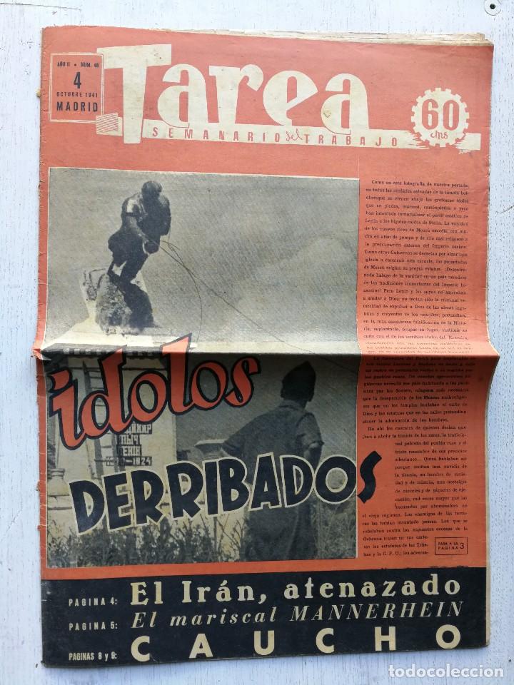 Coleccionismo de Revistas y Peri&oacute;dicos: TAREA- SEMANARIO DEL TRABAJO, 4 OCTUBRE 1941- A&Ntilde;O II, N&ordm; 48 (SUPLEMENTO DE LA DIVISI&Oacute;N AZUL).