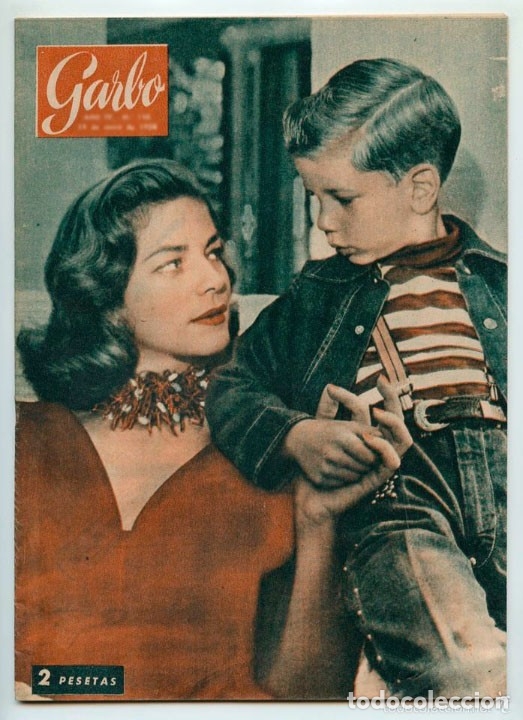 Colecionismo de Revistas e Jornais: GARBO - 1956 - LAUREN BACALL Y STEPHEN H. BOGART, EL PUERTO DE BARCELONA, RANIERO