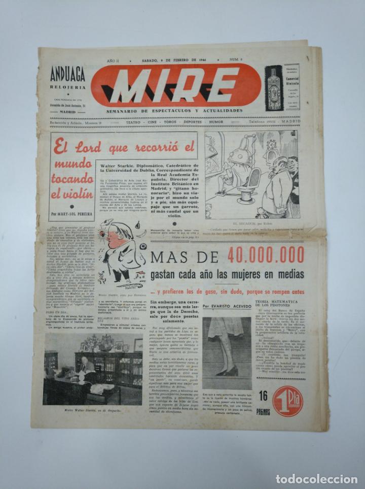 Coleccionismo de Revistas y Peri&oacute;dicos: MIRE. SEMANARIO DE ESPECTACULOS Y ACTUALIDADES. A&Ntilde;O II. 9 FEBRERO 1946. N&ordm; 8. LORD VIOLIN. TDKPR3