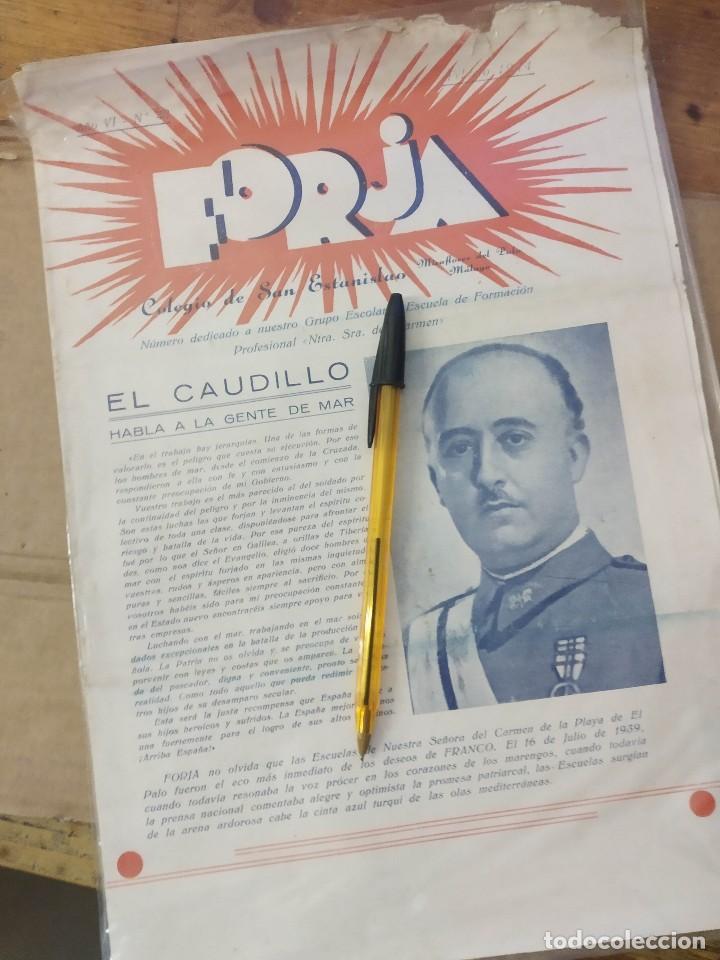 Coleccionismo de revistas y peri&oacute;dicos: FORJA, COLEGIO SAN ESTANISLAO, MALAGA. 1944 NUMERO 43, EL CAUDILLO.