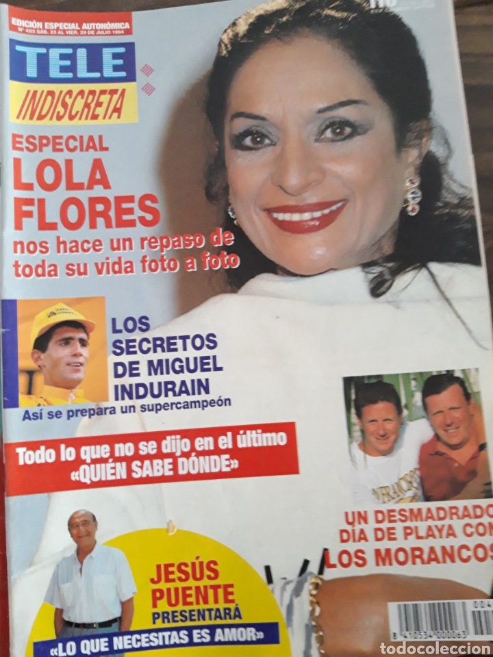 Coleccionismo de revistas y peri&oacute;dicos: Teleindiscreta. 493. 1994. Lola Flores.
