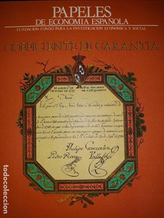 Coleccionismo de revistas y peri&oacute;dicos: PAPELES DE ECONOM&Iacute;A ESPA&Ntilde;OLA COEFICIENTE DE GARANT&Iacute;A SUPLEMENTOS SOBRE EL SISTEMA FINANCIERO 1980