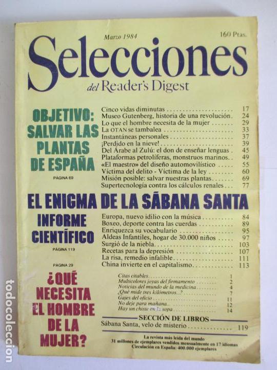 Coleccionismo de Revistas y Peri&oacute;dicos: SELECCIONES DEL READER`S DIGEST. LA REVISTA M&Aacute;S LE&Iacute;DA DEL MUNDO. MARZO DE 1984. N&ordm; 520