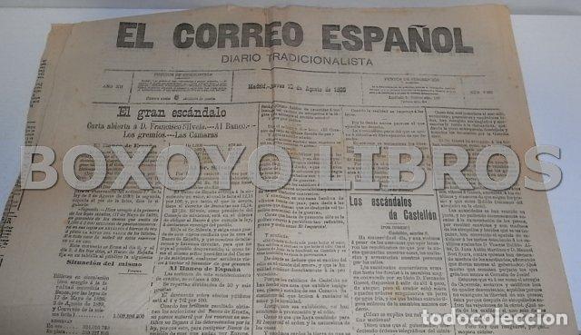 Coleccionismo de revistas y peri&oacute;dicos: PERI&Oacute;DICO. El correo espa&ntilde;ol. Diario tradicionalista. A&ntilde;o XII (10 de Agosto, 1899)