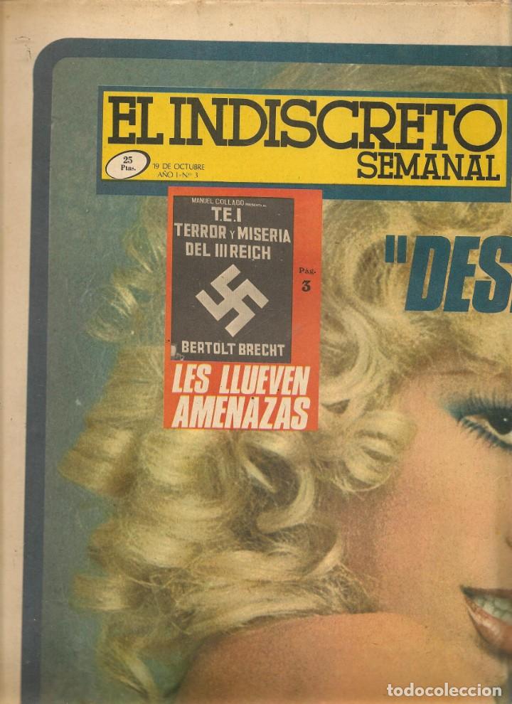 Coleccionismo de Revistas y Peri&oacute;dicos: EL INDISCRETO SEMANAL. N&ordm; 3. ROSA MORENA / ROCIO JURADO. 19 OCTUBRE 1974. (RF.MA)B2