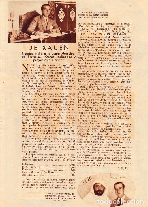 Coleccionismo de revistas y peri&oacute;dicos: * MARRUECOS * de Xau&eacute;n: visita a la Junta Municipal de servicios - 1933