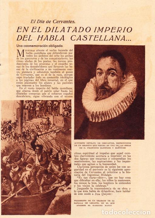 Collection Magazines and Newspapers: En el d&iacute;a de Cervantes: en el dilatado imperio del habla castellana / A. Ram&iacute;rez - 1933