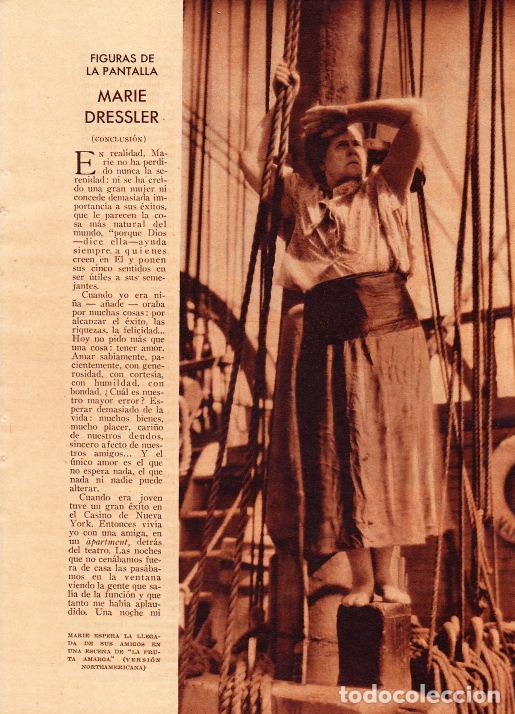 Coleccionismo de revistas y peri&oacute;dicos: * CINE * Marie Dessler ( conclusion) / Eddie Marshall - 1933
