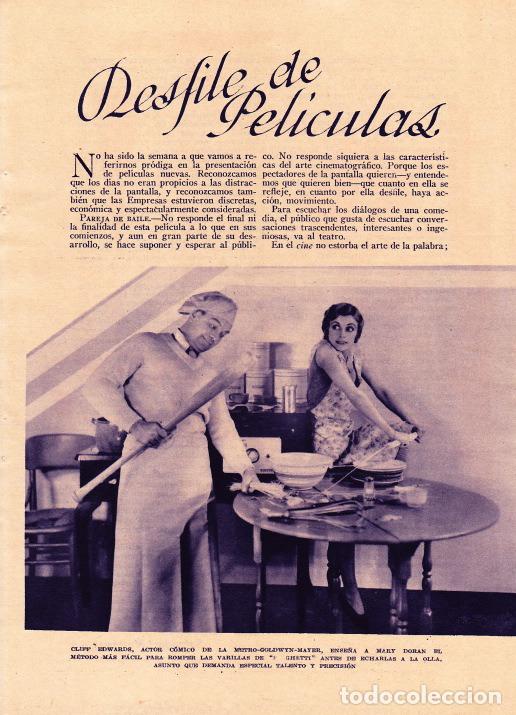 Coleccionismo de revistas y peri&oacute;dicos: * CINE * Cliff Edwards y Mary Doran en Pareja de Baile / Salvador Moltamel - 1933