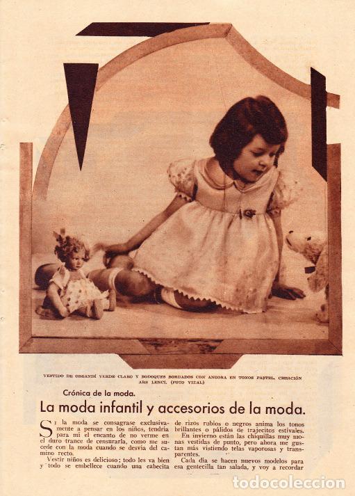 Coleccionismo de revistas y peri&oacute;dicos: Moda infantil y accesorios de la moda, modelo Ars Lenci, accesorios Renaudin - 1933