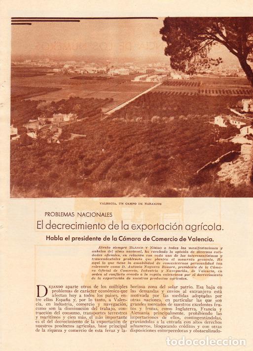 Coleccionismo de revistas y peri&oacute;dicos: * NARANJAS VALENCIA * El decrecimiento de la exportaci&oacute;n agr&iacute;cola / Antonio Noguera Bonora - 1933