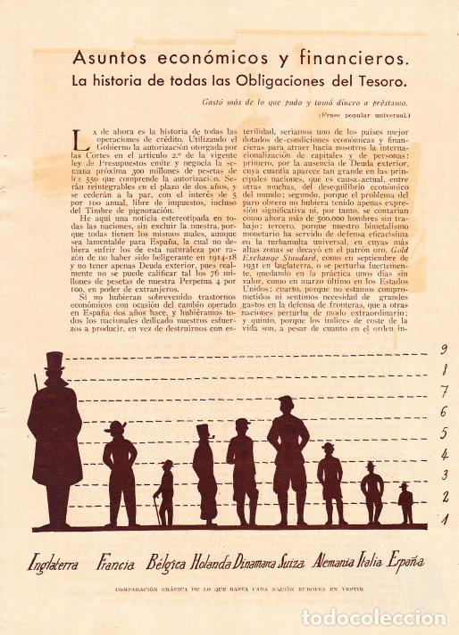 Coleccionismo de revistas y peri&oacute;dicos: Historia de las Obligaciones del Tesoro / Juan A. de Oropesa - 1933