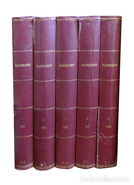 Coleccionismo de revistas y peri&oacute;dicos: 5 anuarios de la revista francesa L'Illustration (1916-1919)