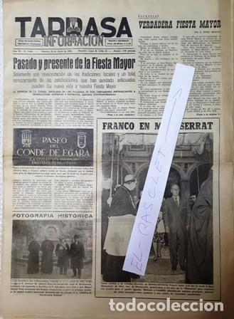 Collezionismo di Riviste e Giornali: DIARIO TARRASA INFORMACION - A&Ntilde;O XI - N&ordm; 2066  - 28 JUNIO DE 1963 -  FRANCO EN MONTSERRAT -