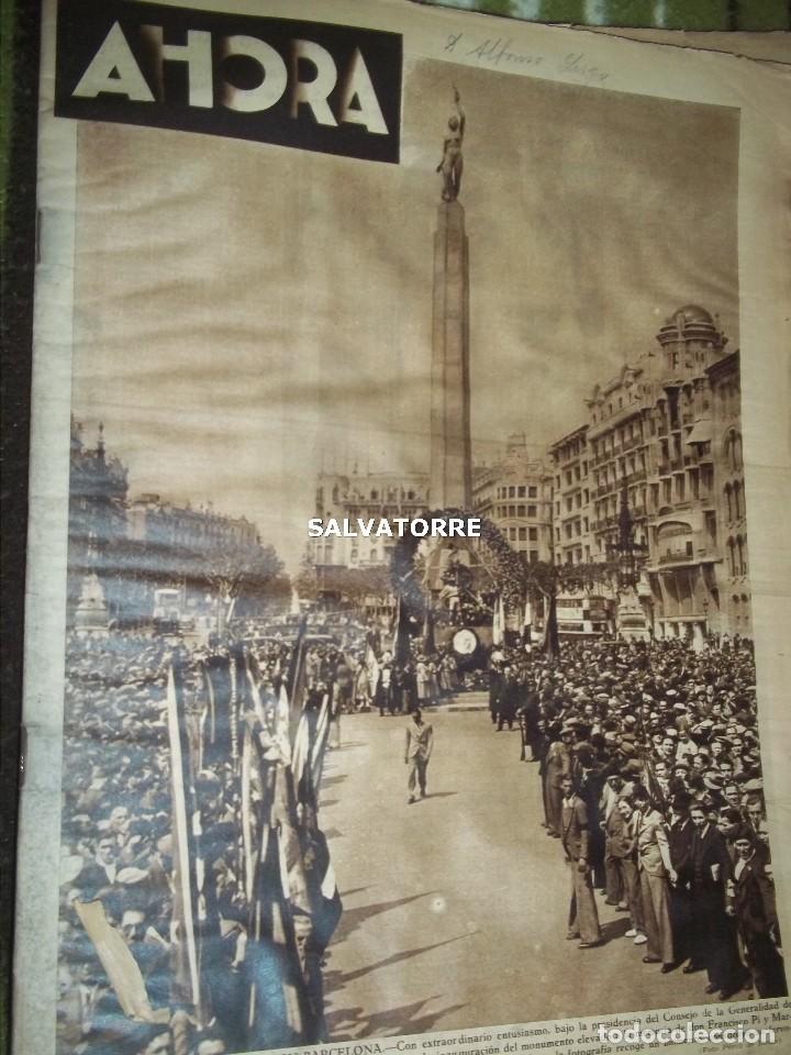 Coleccionismo de revistas y peri&oacute;dicos: DIARIO AHORA.REPUBLICA ESPA&Ntilde;OLA.14 ABRIL 1936.FIESTAS.BARCELONA.ATENTADO FALANGISTA ORTEGA Y GASSET