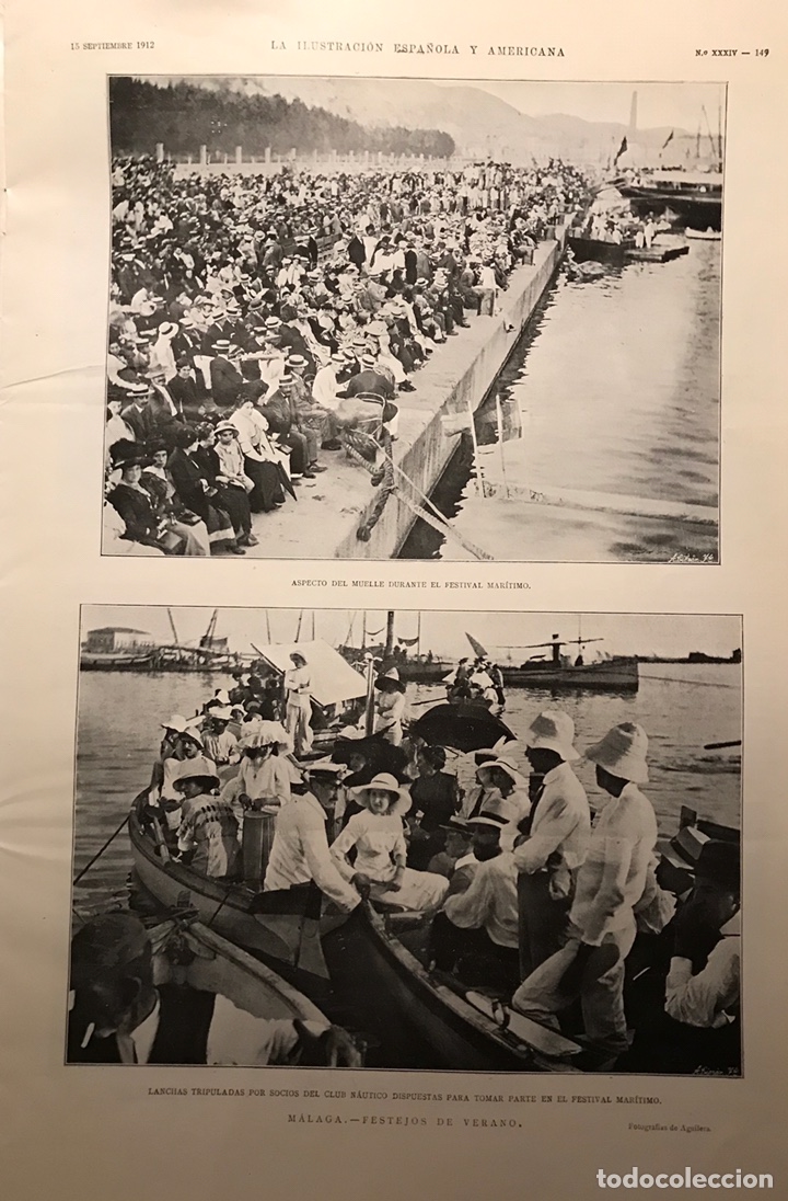Colecionismo de Revistas e Jornais: ilustr1912 Monforte de Lemos. M&aacute;laga. Refugiados C&aacute;diz. La Magdalena Santander. Carranque. Marsella