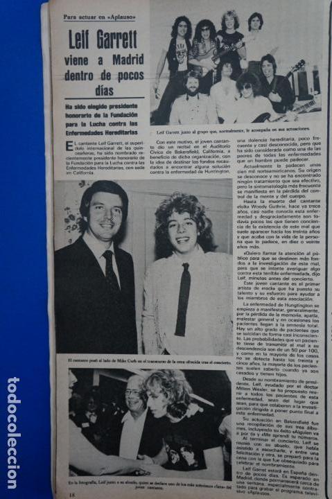 Coleccionismo de Revistas y Peri&oacute;dicos: RECORTE REPORTAJE CLIPPING DE LEIF GARRETT APLAUSO REVISTA SEMANA N&ordm; 2090 P&Aacute;G 18 L 49
