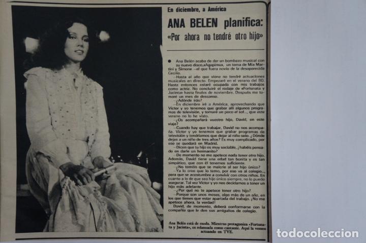 Coleccionismo de Revistas y Peri&oacute;dicos: RECORTE REPORTAJE CLIPPING DE ANA BELEN REVISTA SEMANA N&ordm; 2069 P&Aacute;G 15