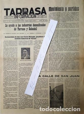 Collezionismo di Riviste e Giornali: TARRASA INFORMACION - A&Ntilde;O X - N&ordm; 1930 - JUEVES 8 0CTUBRE DE 1962 - -