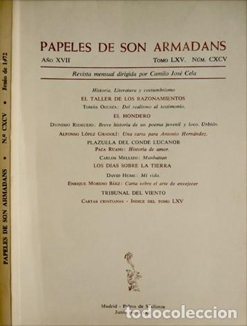 Coleccionismo de revistas y peri&oacute;dicos: Papeles de Son Armadans. Revista Mensual dirigida por Camilo Jos&eacute; Cela. A&ntilde;o XVII, Junio 1972.