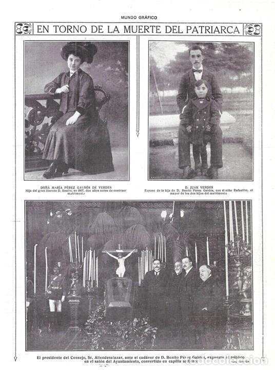 Coleccionismo de revistas y peri&oacute;dicos: 1920 HOJA REVISTA CAPILLA ARDIENTE BENITO P&Eacute;REZ GALD&Oacute;S - ALLENDESALAZAR - FAMILIA JUAN VERDE HIJA